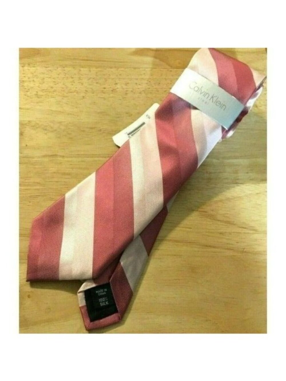 Mens Calvin Klein Sunrise Stripe 100% Silk Dress Neck Tie 1 Size NWT - Picture 2 of 11